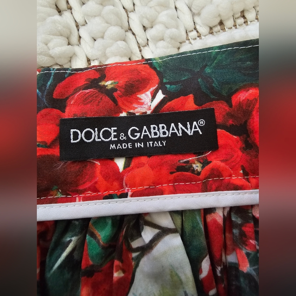 DOLCE & GABBANA Portofino Popli Geranium Floral Lace Skirt Sz 40/US 8 10 Medium - Picture 4 of 11